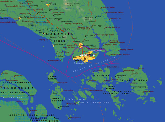 Карта сингапурский пролив