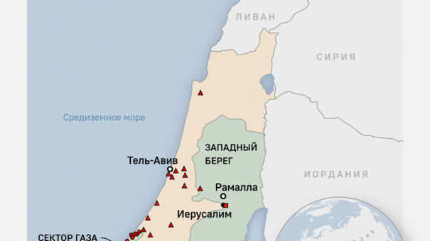 Карта израиля и сектора газа