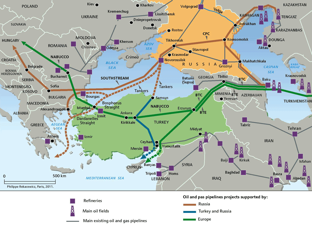 Нефтепроводы в европу из россии карта