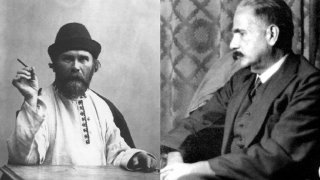 Nikolay Klyuev (left), Muhammad Iqbal (right)