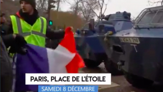 Париж, желтые жилеты, площадь L'Etoile. Принтскрин видео figaro.fr