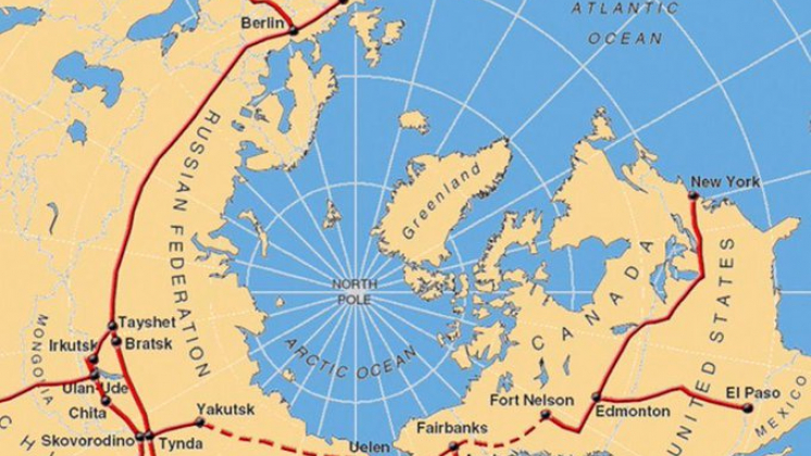 Caption: An undersea tunnel under the Bering Strait would be key to establish a World Land Bridge