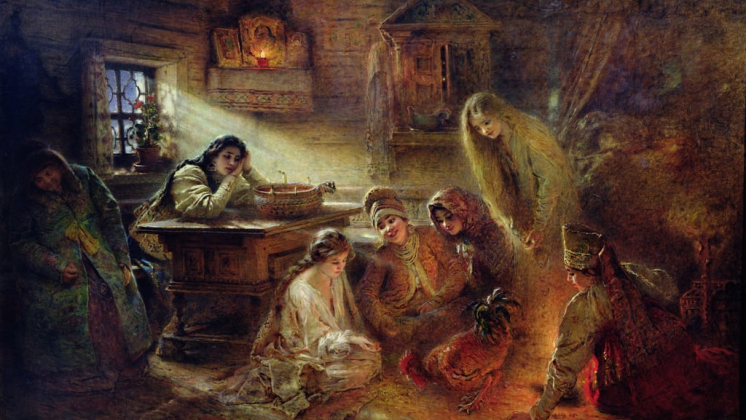 Weihnachten Wahrsagerei (Christmas Fortune Telling ) Von Konstantin Egorovich Makovsky